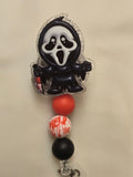 Ghost face badge reel