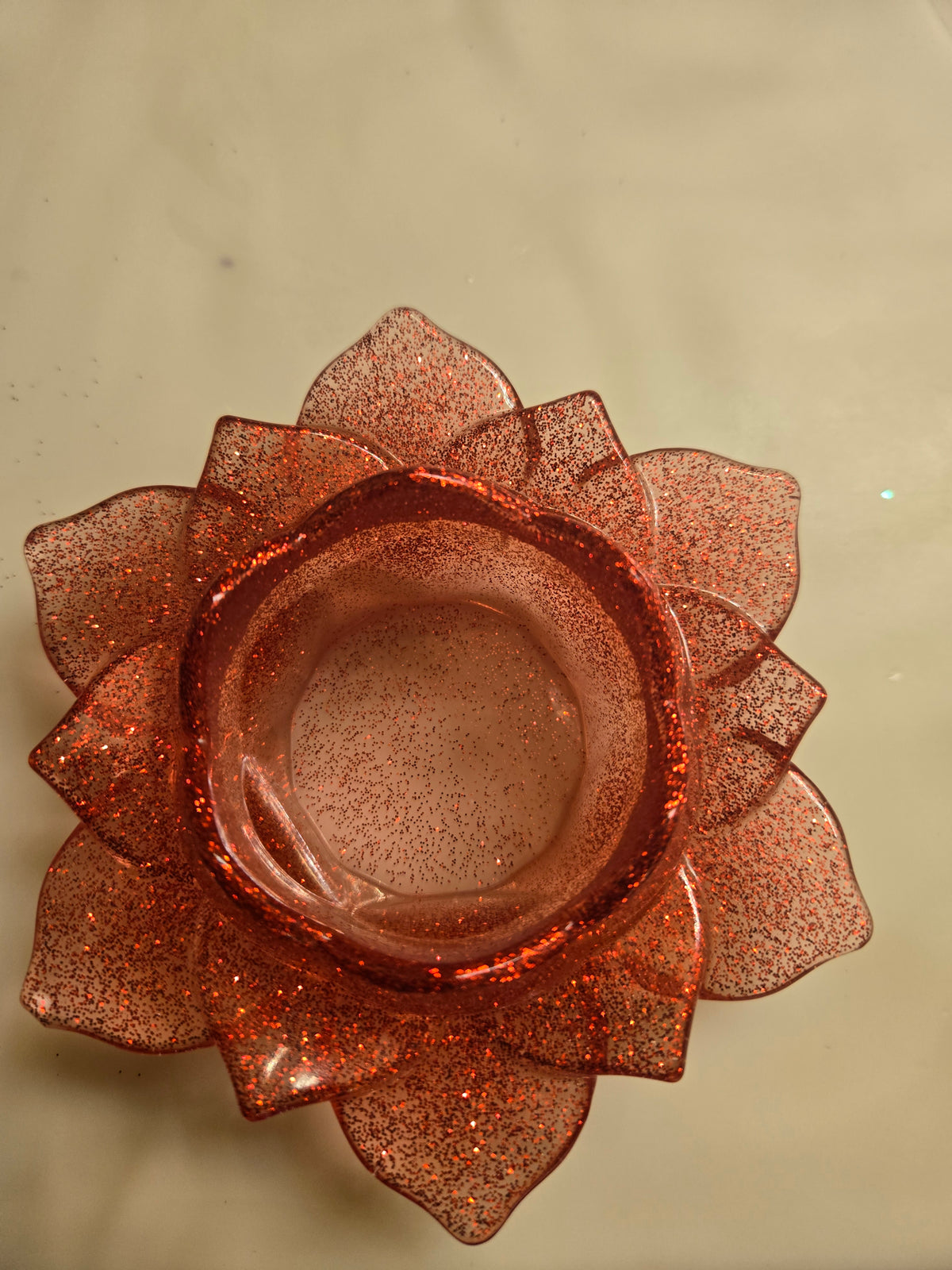 Resin tealight holder flower inspired