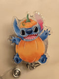 Stitch pumpkin badge holder