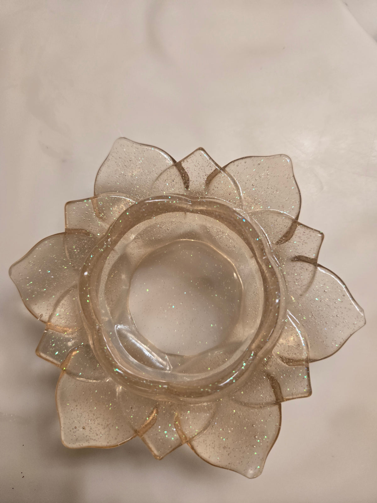 Resin tealight holder flower inspired